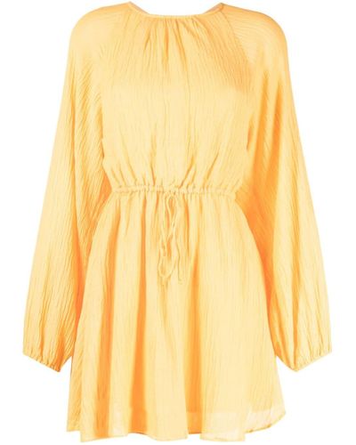 Faithfull The Brand Constance Open-back Minidress - Yellow