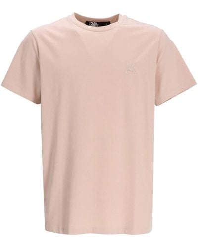 Karl Lagerfeld Karl-print Cotton T-shirt - Pink