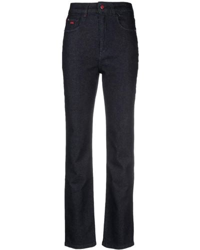 Kiton Logo-embroidered Straight-leg Jeans - Blue