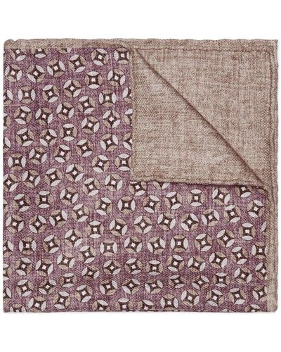 Brunello Cucinelli Geometric-pattern Silk Pocket Scarf - Purple
