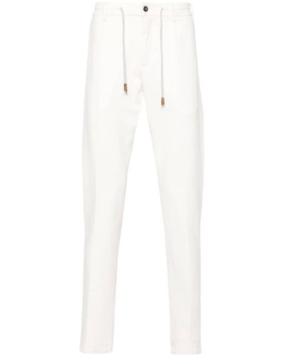 Eleventy Pantalones ajustados con cordones - Blanco