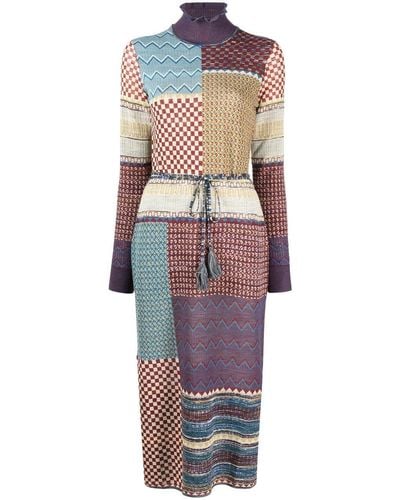 Ulla Johnson Almira Patchwork-print Knitted Dress - Multicolour
