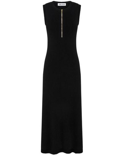 Anna Quan Jennie Ribbed-knit Midi Dress - Black