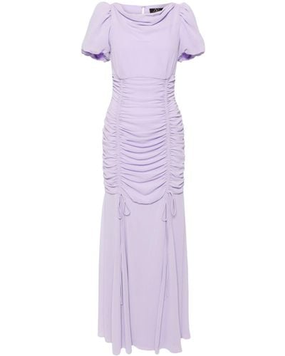 De La Vali Amandine Ruched Maxi Dress - Purple