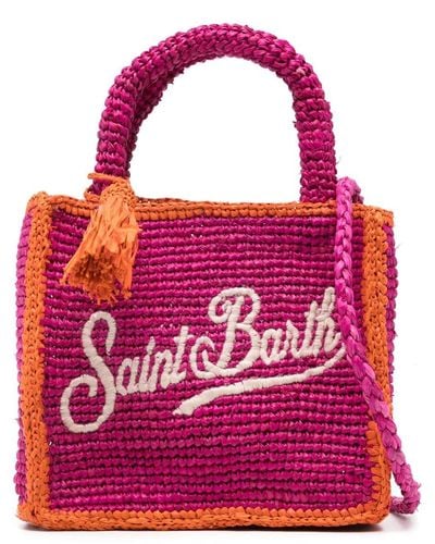 Mc2 Saint Barth Mini Vanity Raffia Tote Bag - Red