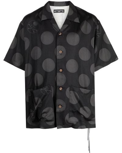 MASTERMIND WORLD Polka-dot-print Silk Shirt - Black