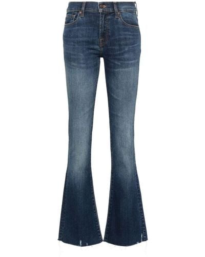 7 For All Mankind Bootcut-Jeans mit weitem Bein - Blau