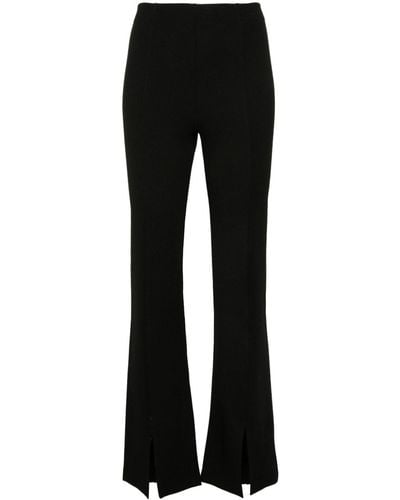 Maje Split-detailed Flared Trousers - Black