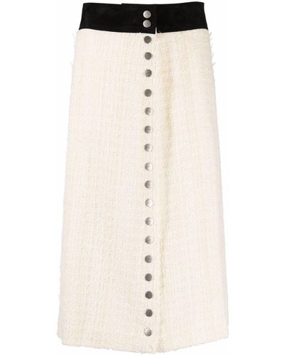 Etro Jupe mi-longue en tweed à boutonnière - Neutre