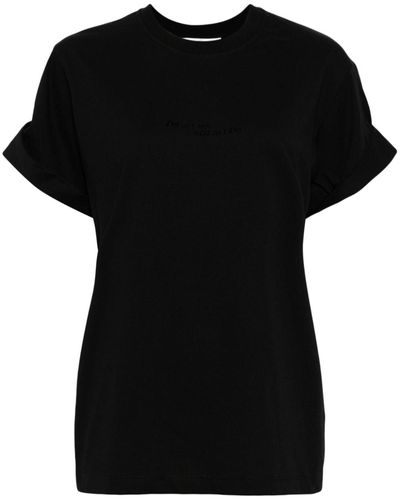 Victoria Beckham T-shirt en coton biologique à slogan imprimé - Noir
