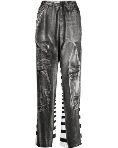 JNBY Eye-catching Graphic-print Track Trousers - Grey