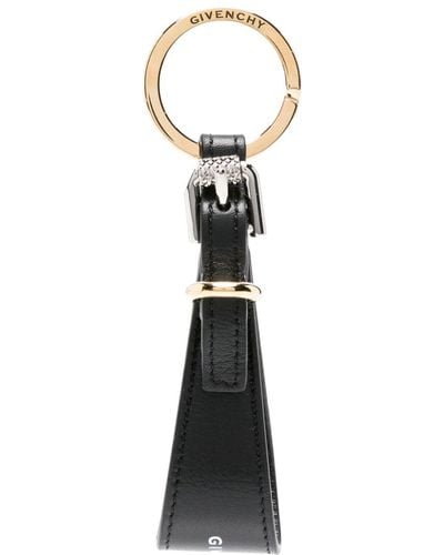 Givenchy Porte-clés en cuir à logo imprimé - Blanc