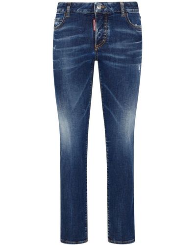 DSquared² Faded Slim-Cut Jeans - Blue