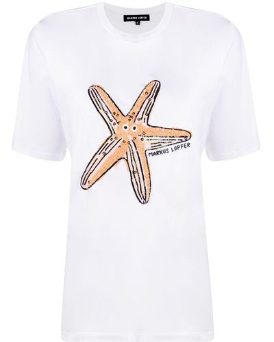 Markus Lupfer スパンコール Tシャツ - ホワイト