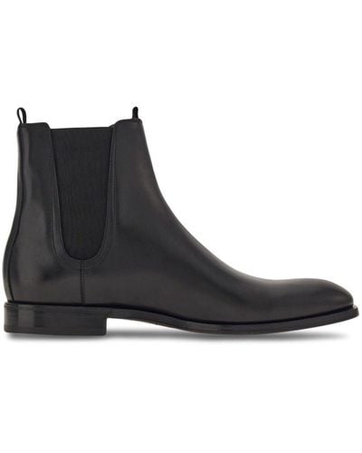 Ferragamo Leather Almond-toe Boot - Black