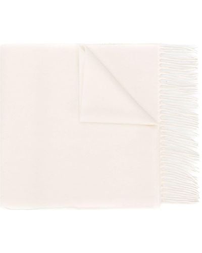 N.Peal Cashmere Woven Cashmere Scarf - White