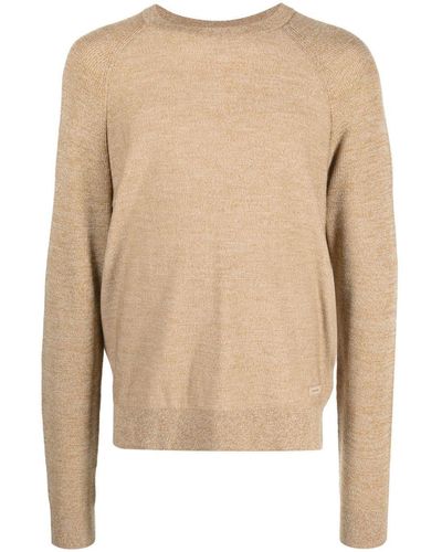 Calvin Klein Superior Wool Crewneck Sweater - Natural