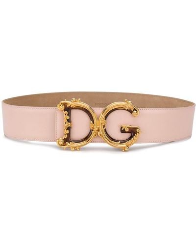 Dolce & Gabbana Gürtel mit barocker D&G-Schnalle - Pink