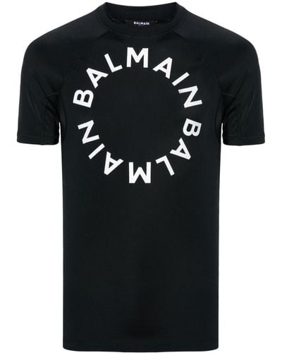 Balmain Camiseta con logo estampado - Negro