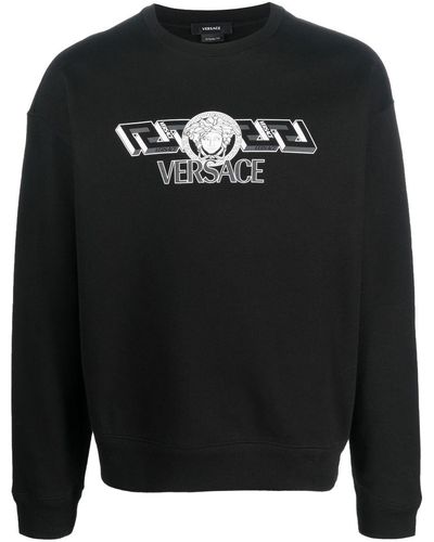 Versace ロゴ スウェットシャツ - ブラック