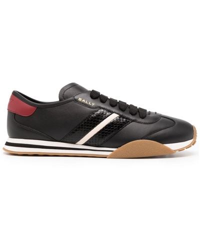 Bally Paneled Leather Sneakers - Black