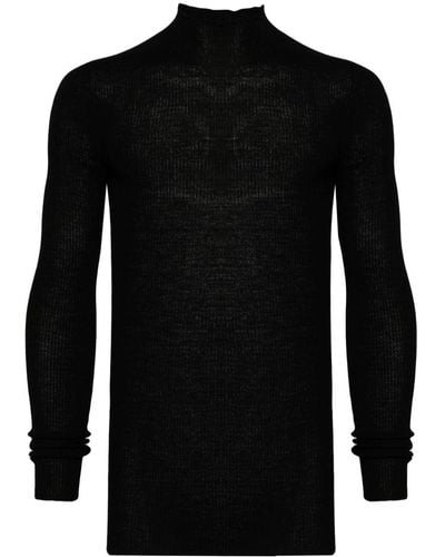 Rick Owens Ribbed-knit Wool Sweater - Black