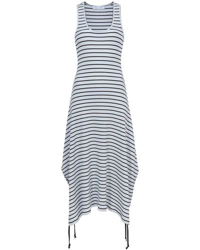Proenza Schouler Striped Ribbed-knit Sleeveless Dress - Blue