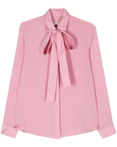 Elie Saab Long-sleeve Silk Shirt - Pink