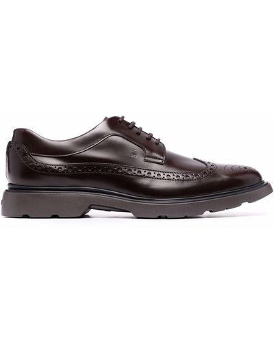 Hogan Lace-up Leather Brogues - Brown