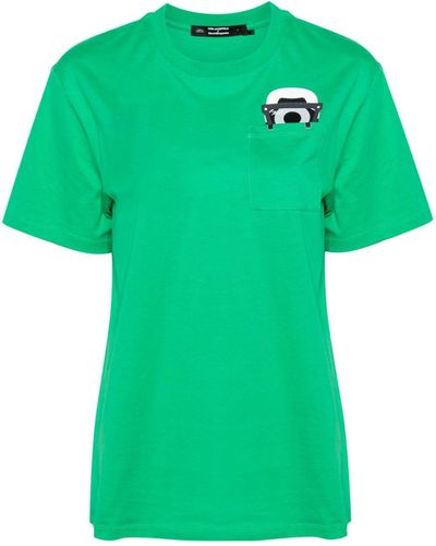Karl Lagerfeld Xdarcel Disappoints Logo-print T-shirt - Green