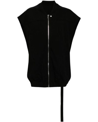 Rick Owens Sleeveless Zip-up Cotton Jacket - Black