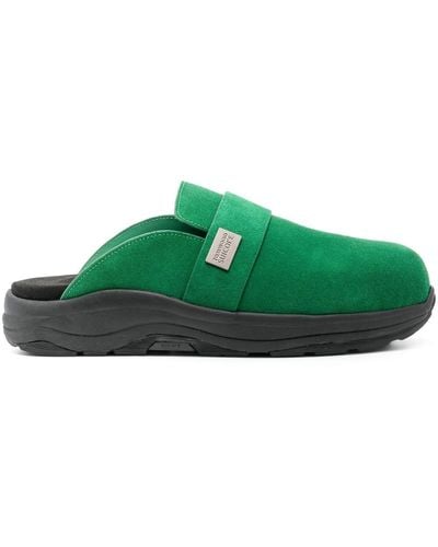 Suicoke Suede-leather Slippers - Green