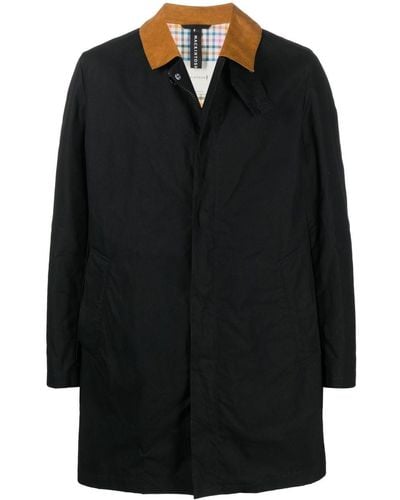 Mackintosh Manteau NORFOLK en coton ciré - Noir