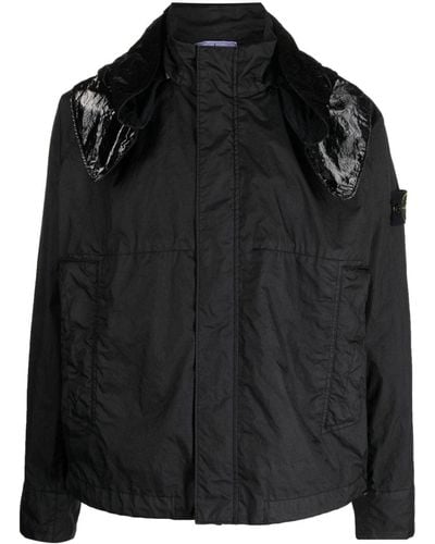 Stone Island Hooded Jacket In Membrana 3l Tc - Black