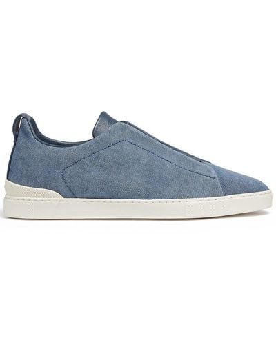 Zegna Two-tone Design Sneakers - Blue