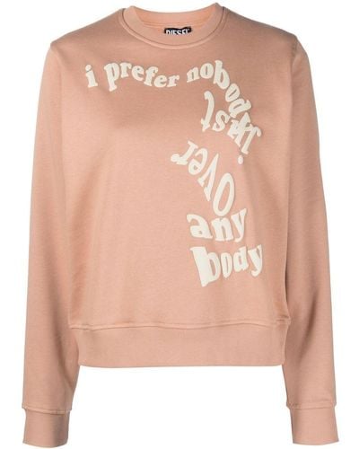 DIESEL Sweatshirt mit Slogan - Pink