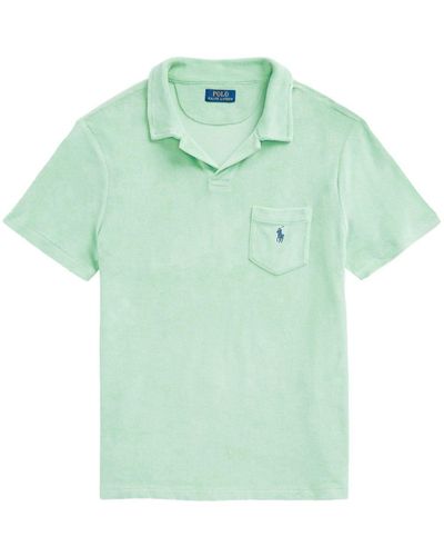 Polo Ralph Lauren Polo Pony Terry Cloth-effect Polo Shirt - Green