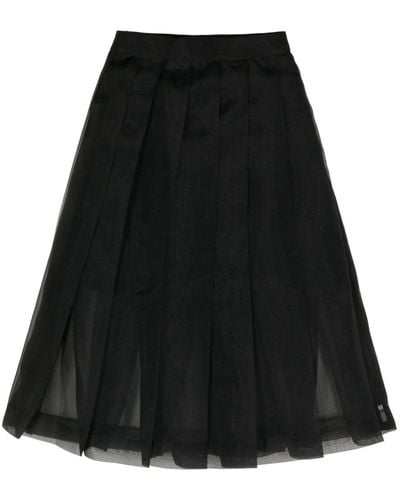 Undercover Pleated A-line Skirt - Black