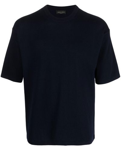 Roberto Collina Short-sleeves Knitted Top - Blue