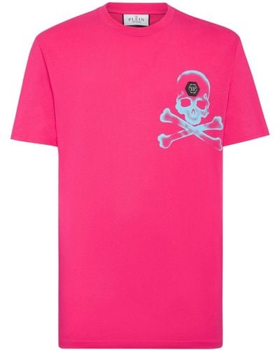 Philipp Plein T-shirt en coton à logo Gothic Plein - Rose