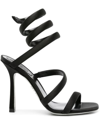 Rene Caovilla Cleo 105mm Leather Sandals - Black