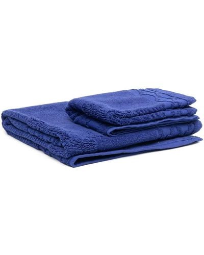 Marcelo Burlon Set asciugamani con stampa astratta - Blu