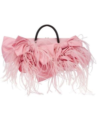 Moschino Feather-embellished Tote Bag - Pink