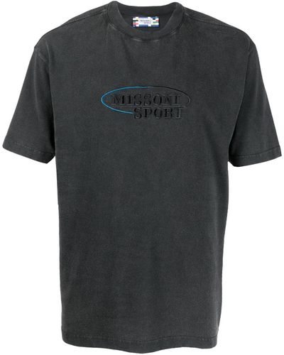 Missoni Camiseta con logo bordado - Negro