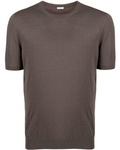 Malo Crewneck Cotton T-shirt - Brown