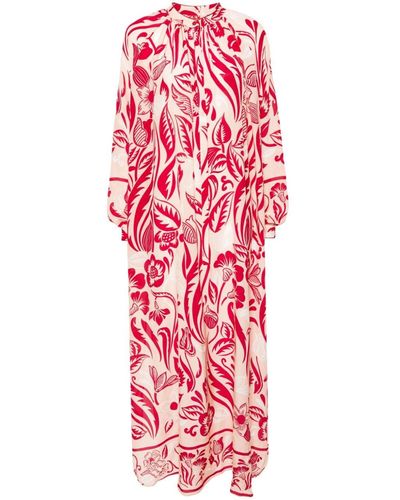F.R.S For Restless Sleepers Robe longue Astrea à fleurs - Rouge