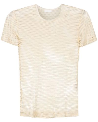Osklen Perforated-mesh Short-sleeved T-shirt - Natural