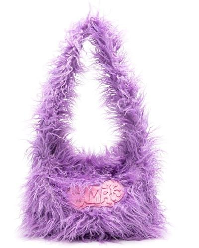 Martine Rose Faux-fur Shoulder Bag - Purple