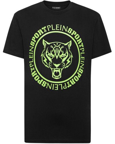 Philipp Plein Carbon Tiger-print Cotton T-shirt - Black