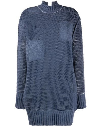 MM6 by Maison Martin Margiela Patchwork-pattern Sweater - Blue